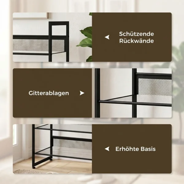 Schoenenrek Schoenenplank Schoenenstandaard, 4 Planken, 72 Cm X 30 Cm X 82,7 Cm, Zwart