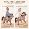 Schommelpaard Met Geluid En Veiligheidsgrepen, Rijdend Paard Met Houten Frame Voor Peuters Van 12 36 Maanden, Donkerbruin