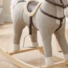 Schommelpaard Met Geluid En Veiligheidsgrepen, Rijdend Paard Met Houten Frame Voor Peuters Van 12 36 Maanden, Grijs