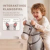 Schommelpaard Met Geluid En Veiligheidsgrepen, Rijdend Paard Met Houten Frame Voor Peuters Van 12 36 Maanden, Grijs