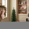 Set Van 2 Kunstmatige Kerstbomen, 120 Cm, Spar Voor De Entree Met 170 Takpunten, Plantenpot basis, Groen