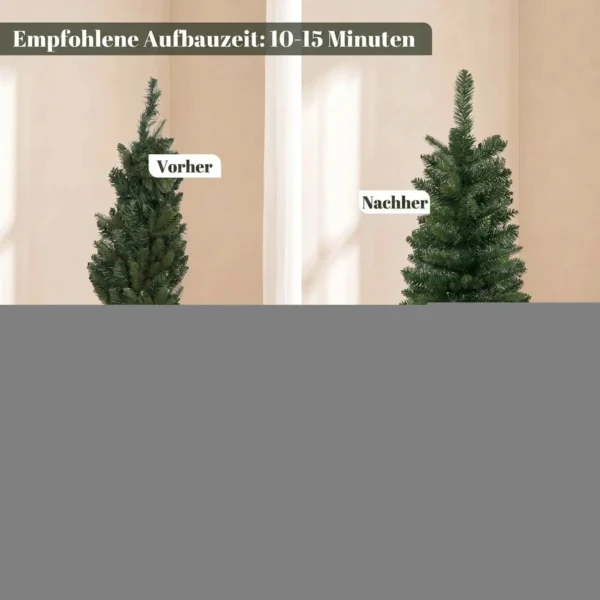 Set Van 2 Kunstmatige Kerstbomen, 120 Cm, Spar Voor De Entree Met 170 Takpunten, Plantenpot basis, Groen