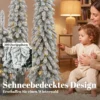 Set Van 3 Besneeuwde Kunstmatige Kerstbomen, Vooraf Verlicht Met PVC takpunten En Warm Witte LED lampjes