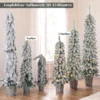 Set Van 3 Besneeuwde Kunstmatige Kerstbomen, Vooraf Verlicht Met PVC takpunten En Warm Witte LED lampjes