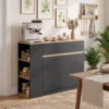 Sideboard, Buffet, Groot Kastvak, 3 laags Rek, Lade, Zwart, 110 X 29,5 X 82cm