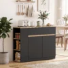 Sideboard, Buffet, Groot Kastvak, 3 laags Rek, Lade, Zwart, 110 X 29,5 X 82cm