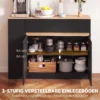 Sideboard, Buffet, Groot Kastvak, 3 laags Rek, Lade, Zwart, 110 X 29,5 X 82cm