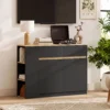 Sideboard, Buffet, Groot Kastvak, 3 laags Rek, Lade, Zwart, 110 X 29,5 X 82cm