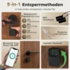 Slimmere Deurcilinder, 5 in 1 Met Vingerafdruk, Code, App, NFC Kaart & Sleutel, Gedeelde Toegang, Bluetooth Cilinder
