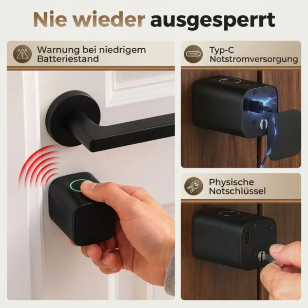 Slimmere Deurcilinder, 5 in 1 Met Vingerafdruk, Code, App, NFC Kaart & Sleutel, Gedeelde Toegang, Bluetooth Cilinder