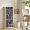 Smalle Mediakast, 8 Niveaus, 6 Verstelbare Planken, 8 Vakken, Voor 360 CDs, Wit