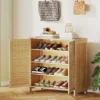 Smalle Schoenenkast, Rotan, Smal, Hoog, Hout, Kleine Lade, Dun