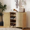 Smalle Schoenenkast, Rotan, Smal, Hoog, Hout, Kleine Lade, Dun