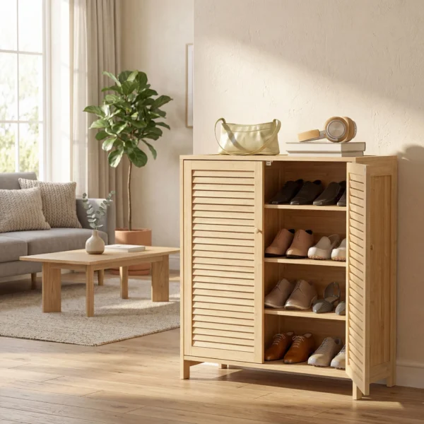 Smalle Schoenenkast, Rotan, Smal, Hoog, Hout, Kleine Lade, Dun