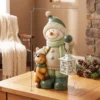 Sneeuwman Figuur 43 Cm Gemaakt Van MGO Met LED lantaarn En Timer, Voor Entree & Deuropening