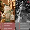 Sneeuwman Figuur 43 Cm Gemaakt Van MGO Met LED lantaarn En Timer, Voor Entree & Deuropening