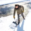 Sneeuwschuiver 45 Cm Breed Kunststof Sneeuwschep Met Ergonomische Extra Handvat, Sneeuwruimer Met Aluminiumsteel Metalen Rand