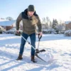 Sneeuwschuiver 45 Cm Breed Kunststof Sneeuwschep Met Ergonomische Extra Handvat, Sneeuwruimer Met Aluminiumsteel Metalen Rand