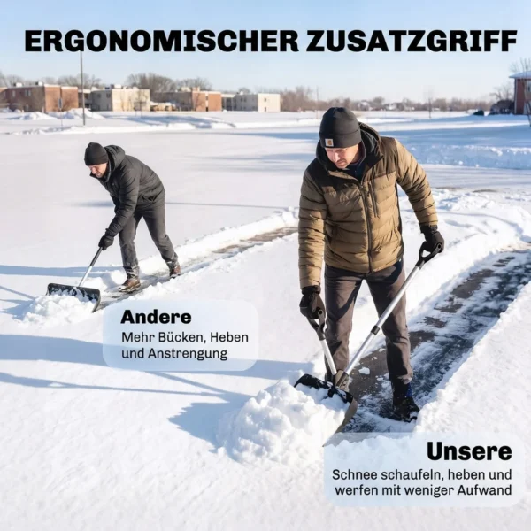 Sneeuwschuiver 45 Cm Breed Kunststof Sneeuwschep Met Ergonomische Extra Handvat, Sneeuwruimer Met Aluminiumsteel Metalen Rand
