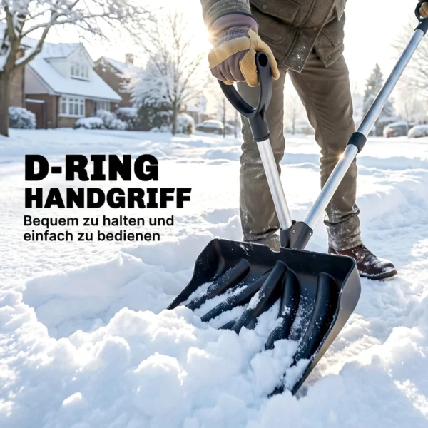 Sneeuwschuiver 45 Cm Breed Kunststof Sneeuwschep Met Ergonomische Extra Handvat, Sneeuwruimer Met Aluminiumsteel Metalen Rand