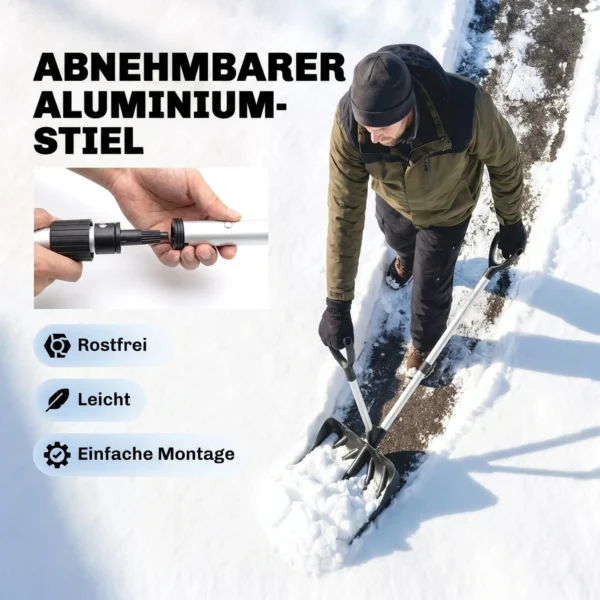 Sneeuwschuiver 45 Cm Breed Kunststof Sneeuwschep Met Ergonomische Extra Handvat, Sneeuwruimer Met Aluminiumsteel Metalen Rand