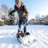 Sneeuwschuiver 45 Cm Breed Kunststof Sneeuwschep Met Ergonomische Extra Handvat, Sneeuwruimer Met Aluminiumsteel Metalen Rand