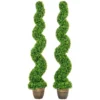 Spiraalvormige Buxus, Set Van 2 Kunstplanten, Met Pot, 150 Cm Hoogte, Groen