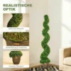Spiraalvormige Buxus, Set Van 2 Kunstplanten, Met Pot, 150 Cm Hoogte, Groen