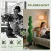 Spiraalvormige Buxus, Set Van 2 Kunstplanten, Met Pot, 150 Cm Hoogte, Groen