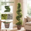 Spiraalvormige Cipres, Set Van 2 Kunstplanten, Met Pot, 120 Cm Hoogte, Groen