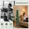 Spiraalvormige Cipres, Set Van 2 Kunstplanten, Met Pot, 120 Cm Hoogte, Groen