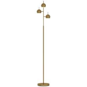 Staande Lamp 350° Verstelbaar Voor Woonkamer En Kantoor Staande Lamp Met 3 Stalen Gouden Schermen