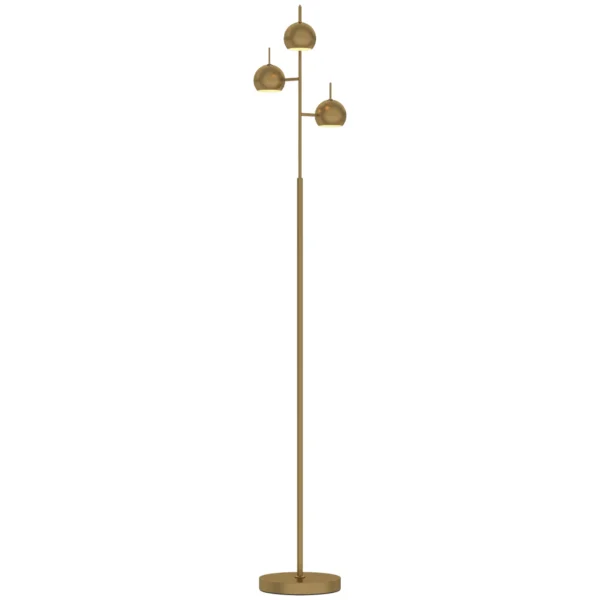 Staande Lamp 350° Verstelbaar Voor Woonkamer En Kantoor Staande Lamp Met 3 Stalen Gouden Schermen