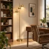 Staande Lamp 350° Verstelbaar Voor Woonkamer En Kantoor Staande Lamp Met 3 Stalen Gouden Schermen