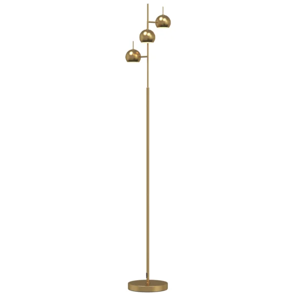 Staande Lamp 350° Verstelbaar Voor Woonkamer En Kantoor Staande Lamp Met 3 Stalen Gouden Schermen