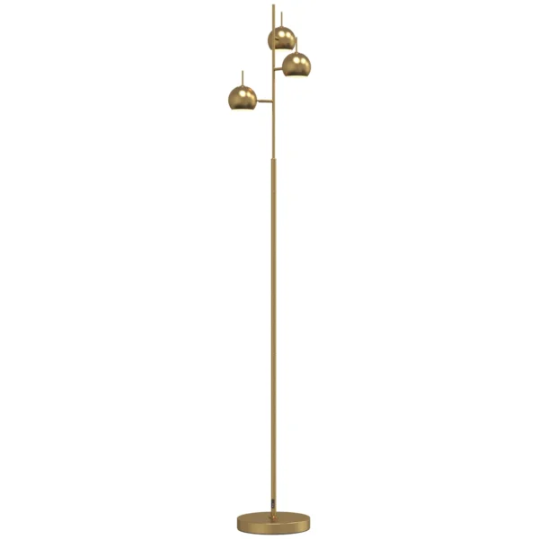 Staande Lamp 350° Verstelbaar Voor Woonkamer En Kantoor Staande Lamp Met 3 Stalen Gouden Schermen