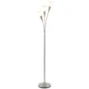 Staande Lamp Woonkamer 40 W Staande Lamp Met Voetschakelaar, 3 X E14 fitting Voor Slaapkamer, Kantoor, Zonder Gloeilamp, Zilver