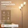 Staande Lamp Woonkamer 40 W Staande Lamp Met Voetschakelaar, 3 X E14 fitting Voor Slaapkamer, Kantoor, Zonder Gloeilamp, Zilver