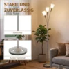 Staande Lamp Woonkamer 40 W Staande Lamp Met Voetschakelaar, 3 X E14 fitting Voor Slaapkamer, Kantoor, Zonder Gloeilamp, Zilver
