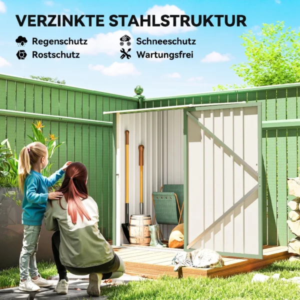 Stalen Tuinschuur 100 X 103 X 160cm Lichtgroen
