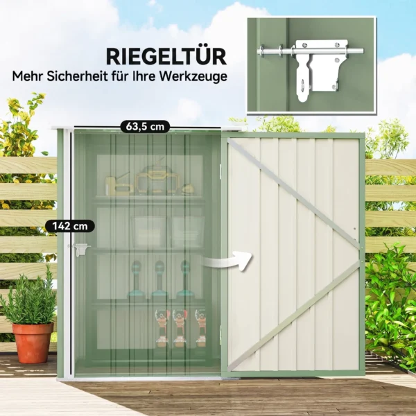 Stalen Tuinschuur 100 X 103 X 160cm Lichtgroen