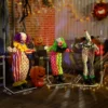 Stapelbare Halloween Animatronics Clowns Met Rode Gloeiende Ogen Voor Binnenfeest Rekwisieten
