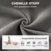 Stoel Met Verstelbare Voetenbank, 360° Draaibaar, Chenille bekleding, Dikke Vulling, Grijs