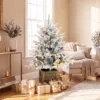 Tafelkerstboom 90 Cm, Voorgelicht, Besneeuwd, Kunstmatig, 70 Warmwitte LED's, 488 Toppen, Groen