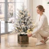 Tafelkerstboom 90 Cm, Voorgelicht, Besneeuwd, Kunstmatig, 70 Warmwitte LED's, 488 Toppen, Groen