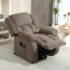 TV stoel Met Massage En Verwarmingsfunctie, Elektrische Opsta stoel, Afstandsbediening, Zijzakken, Lichtbruin