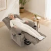 TV stoel Met Opsta hulp, Elektrische Relaxstoel Met Massage & Warmte, Ligfunctie, USB aansluitingen, Bruin
