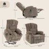 TV stoel Met Opsta hulp, Elektrische Relaxstoel Met Massage & Warmte, Ligfunctie, USB aansluitingen, Bruin