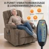 TV stoel Met Opsta hulp, Elektrische Relaxstoel Met Massage & Warmte, Ligfunctie, USB aansluitingen, Bruin