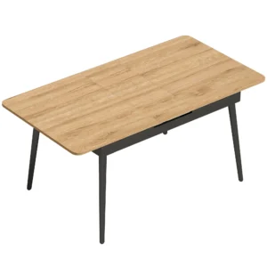 Uitschuifbare Eettafel 130 160 Cm, Keukentafel Met Afgeronde Hoeken, Eik